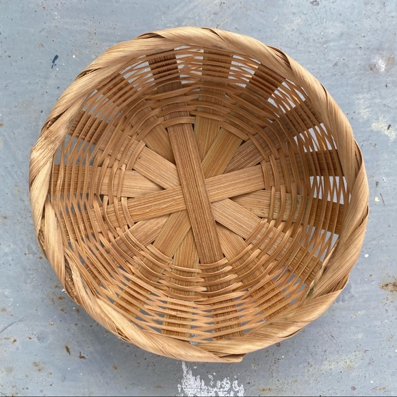 Small Vintage Boho Wicker Woven Basket